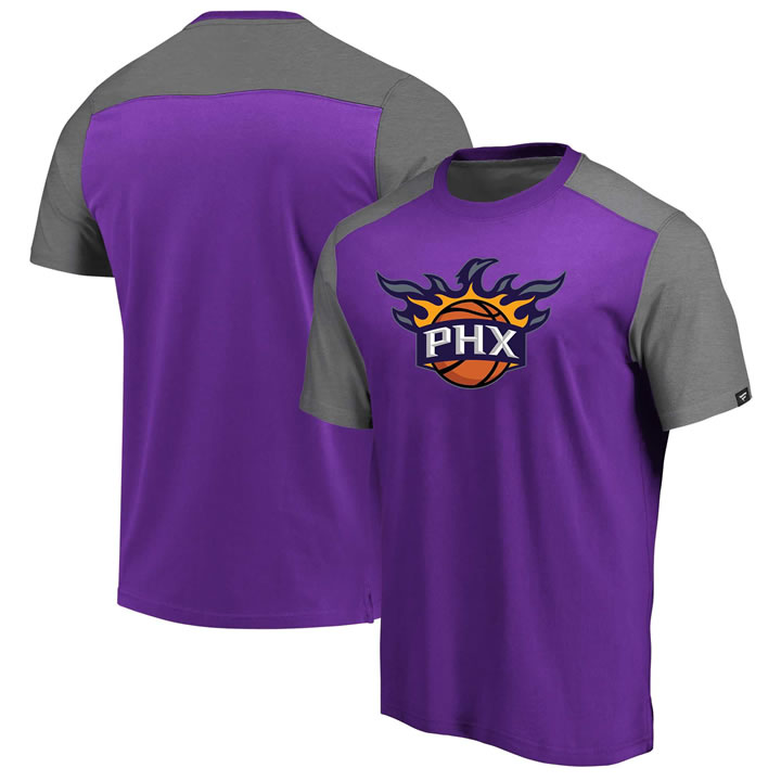 Phoenix Suns Fanatics Branded Iconic Blocked T-Shirt Purple,We sell and wholesale Phoenix Suns Fanatics Branded Iconic Blocked T-Shirt Purple on line form chian!